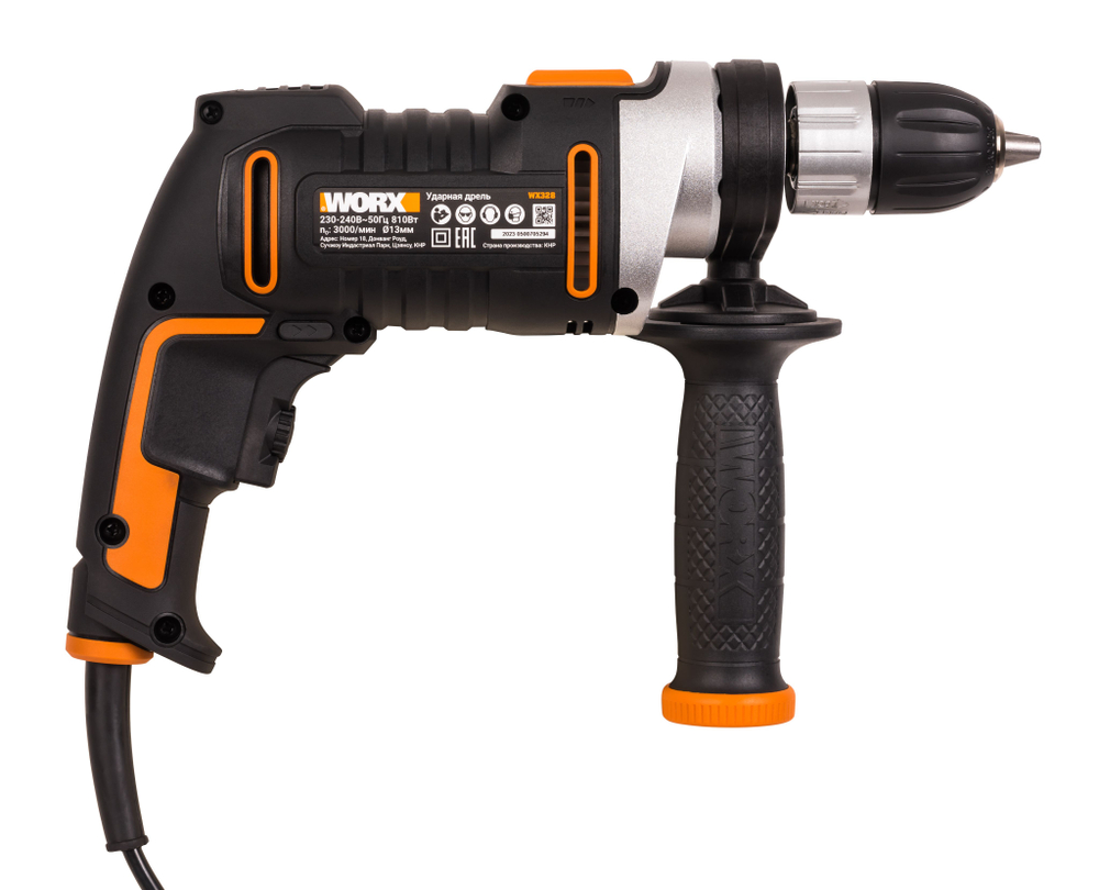 Дрель-ударная WORX WX328 800Вт кейс