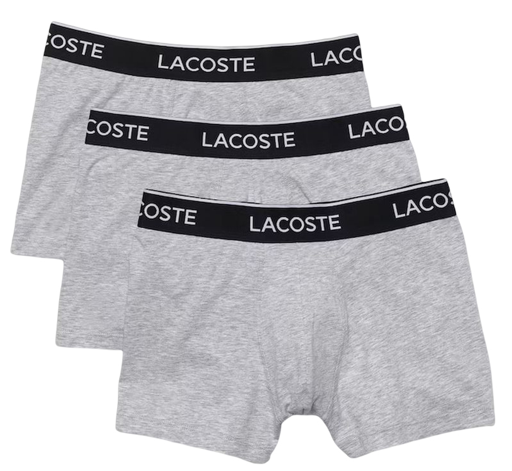 Мужские спортивные боксеры Lacoste Casual Cotton Stretch Boxer 3P - серый