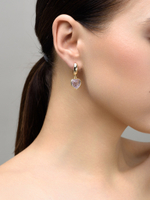 Серьги "Amour" gold с аметистом (без блина)