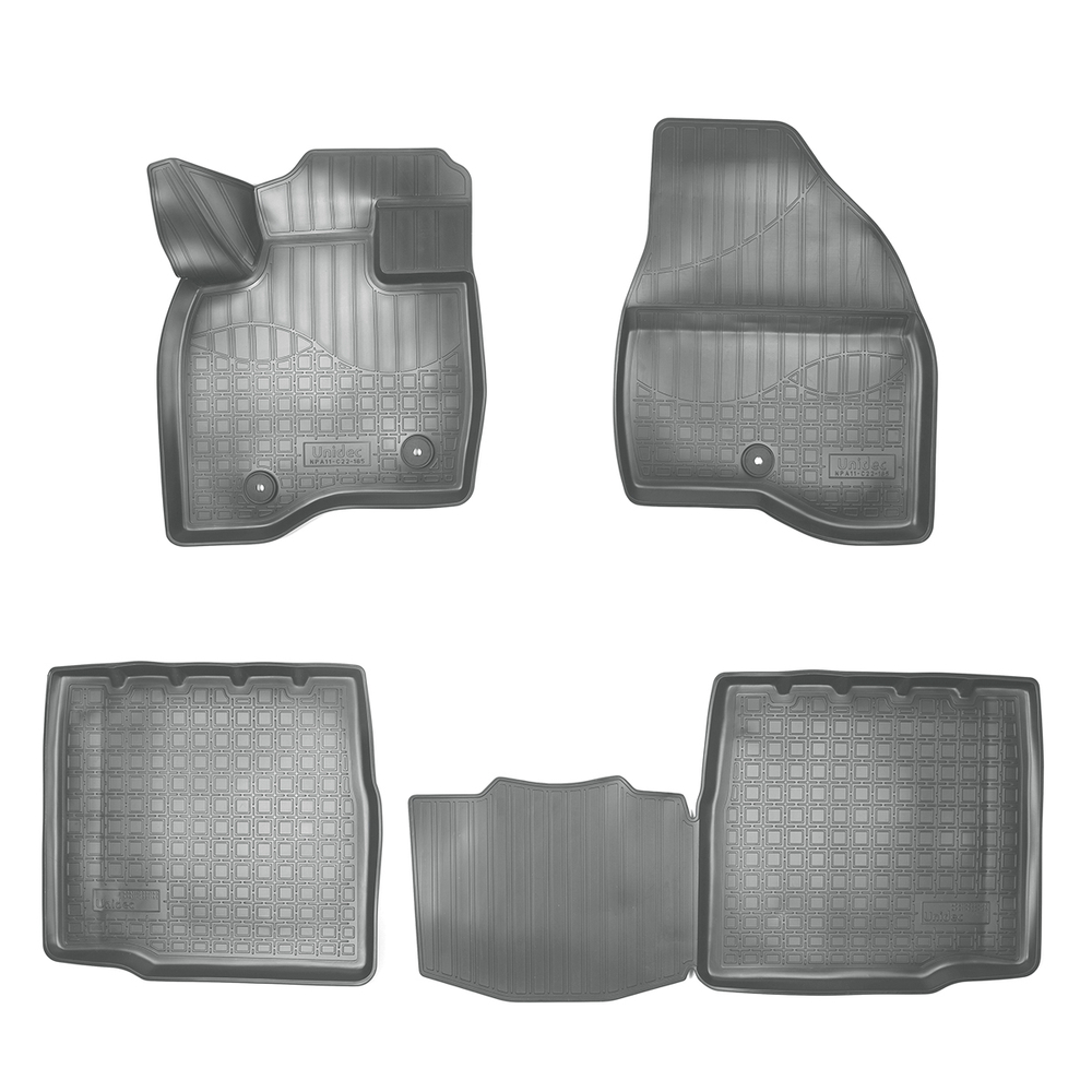 Ковры в салон Norplast/Unidec для Ford Explorer в кузове U502 (2017-), Серый, 5 мест, арт.NPA11-C22-185-G