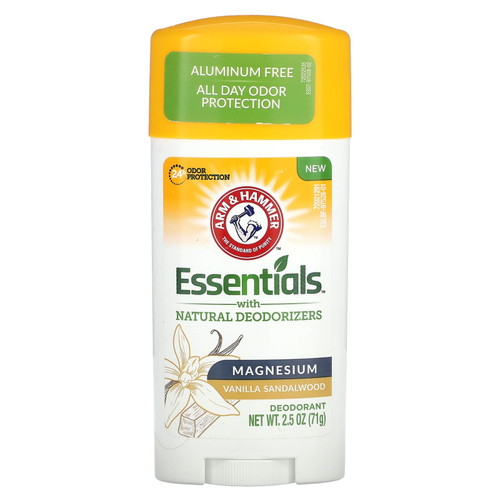 Arm & Hammer, Essentials с натуральными дезодорантами, дезодорант, магний, ваниль и сандал, 71 г (2,5 унции)