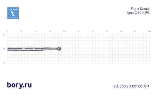 Бор твердосплавный Frank Dental типа FG - C.1.014.FG