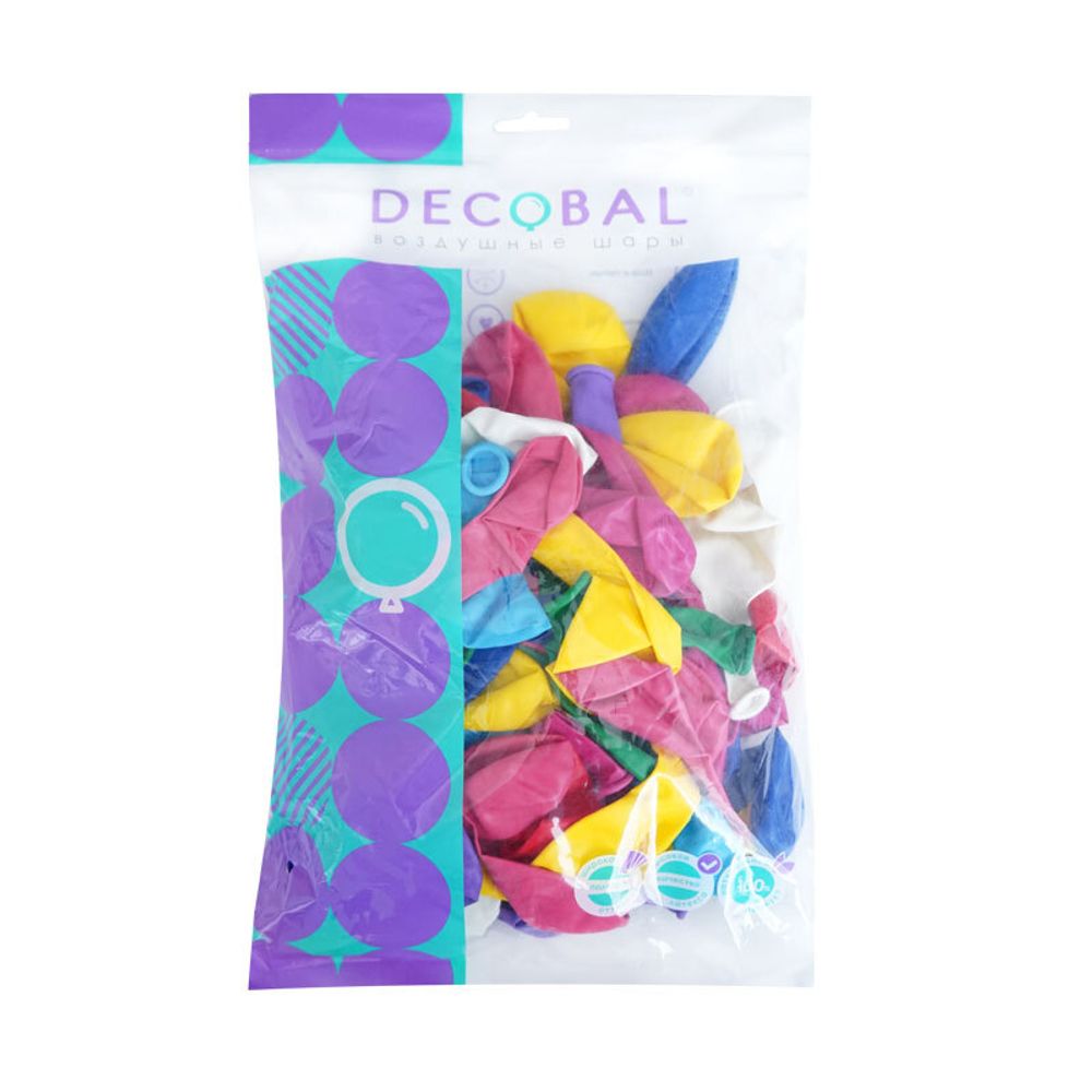Шар (12''/30 см) Ассорти, Пастель, 100 шт.