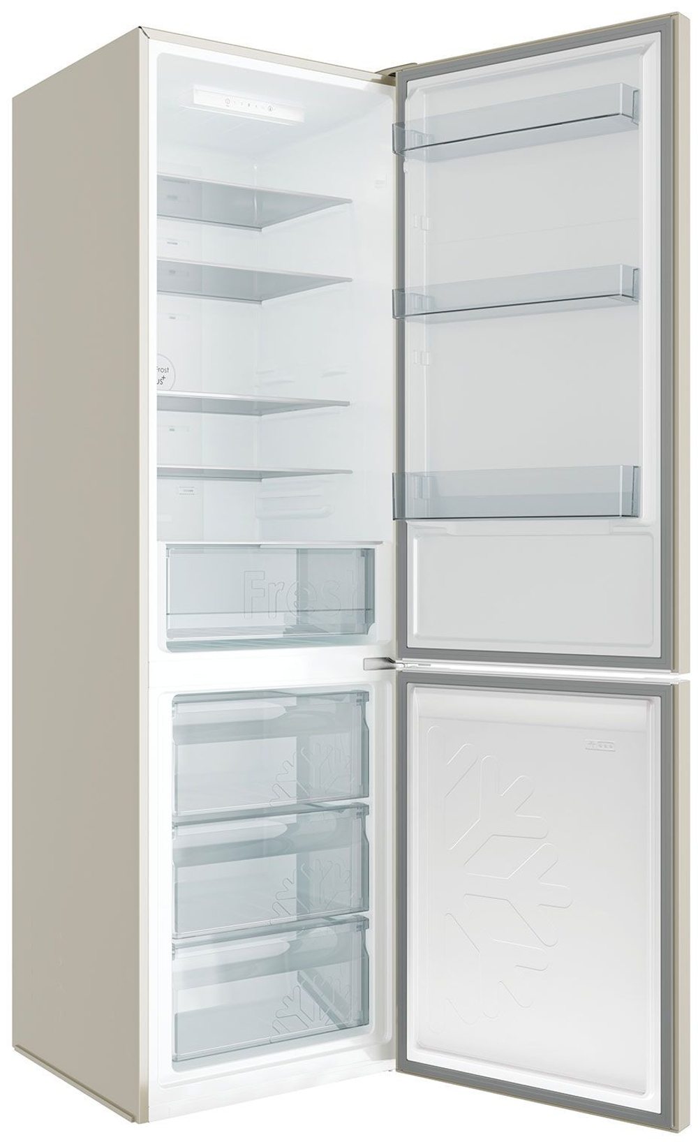 Холодильник двухкамерный Candy CCRN 6200C, Total No Frost, А, 370 л, кремовый