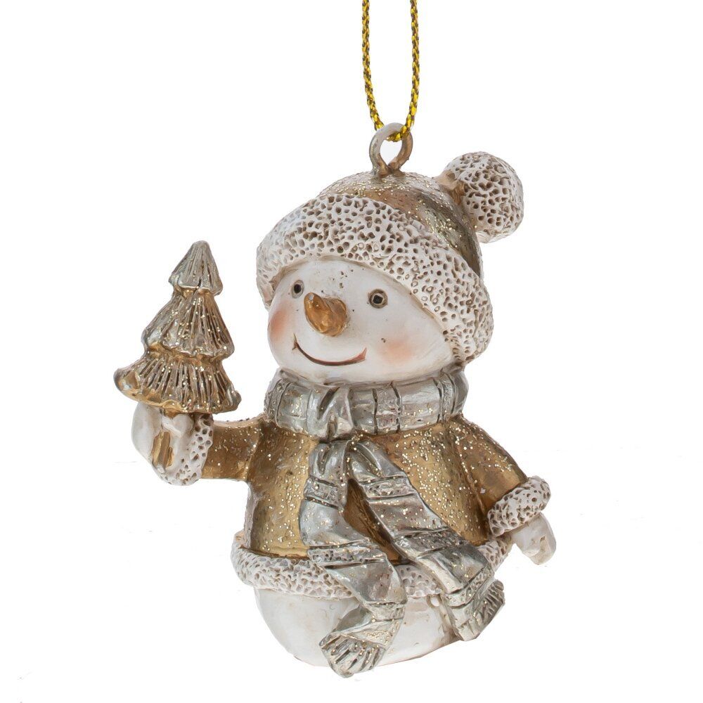 GAEM Фигурка декоративная подвесная "Снеговик", L4 W4 H5,5 см, 4в.