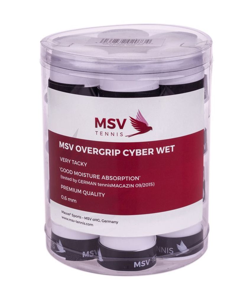 Теннисные намотки MSV Cyber Wet Overgrip белые 24P