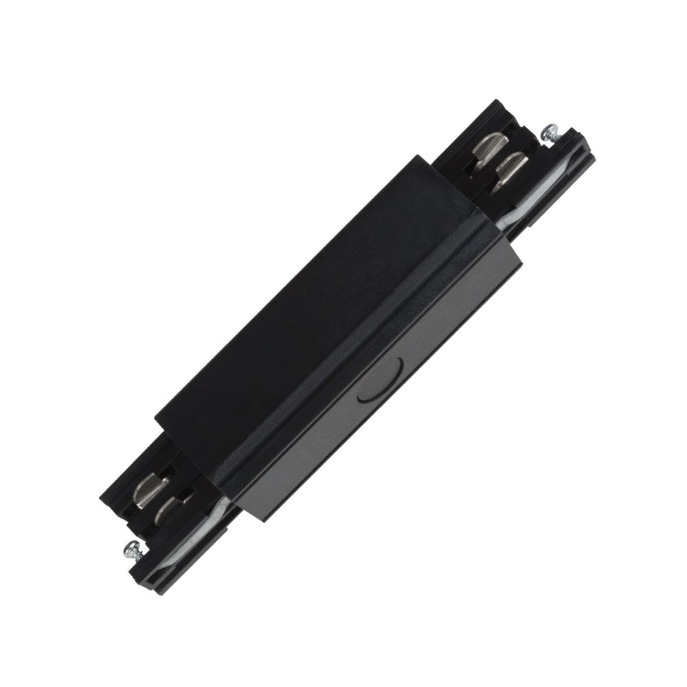 UBX-A12 BLACK 1 POLYBAG Соединитель для шинопроводов прямой внешний. Трехфазный. Цвет — черный. Упаковка — полиэтиленовый пакет.