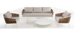 "Тоскана" лаунж-зона из искусственного ротанга, цвет соломенный