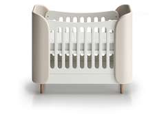 Кроватка KIDI Soft mini cпальное место 60*120 см (молочный, экокожа)