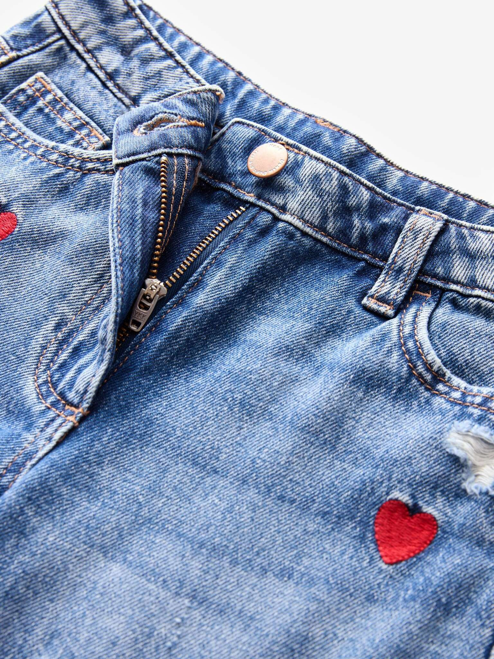 Джинсы с вышивкой для девочки Next B51-935, Синий