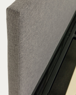 Nahiri Мягкая серая кровать для матраса размером 150 x 200 см