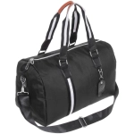 Сумка спортивная «Sports style», на молнии, с белой полосой, цвет черный, 40*22*26 см