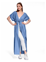 Платье длинное летнее пляжное легкое с запахом и разрезами для отдыха на море и в городе