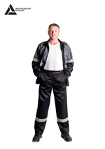 Костюм мужской летний «ЮЖНАЯ ШИРОТА» (куртка+брюки) цв.черный/серый