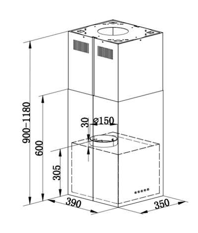 Островная вытяжка MAUNFELD Bath Light Isla 35 нержавеющая сталь