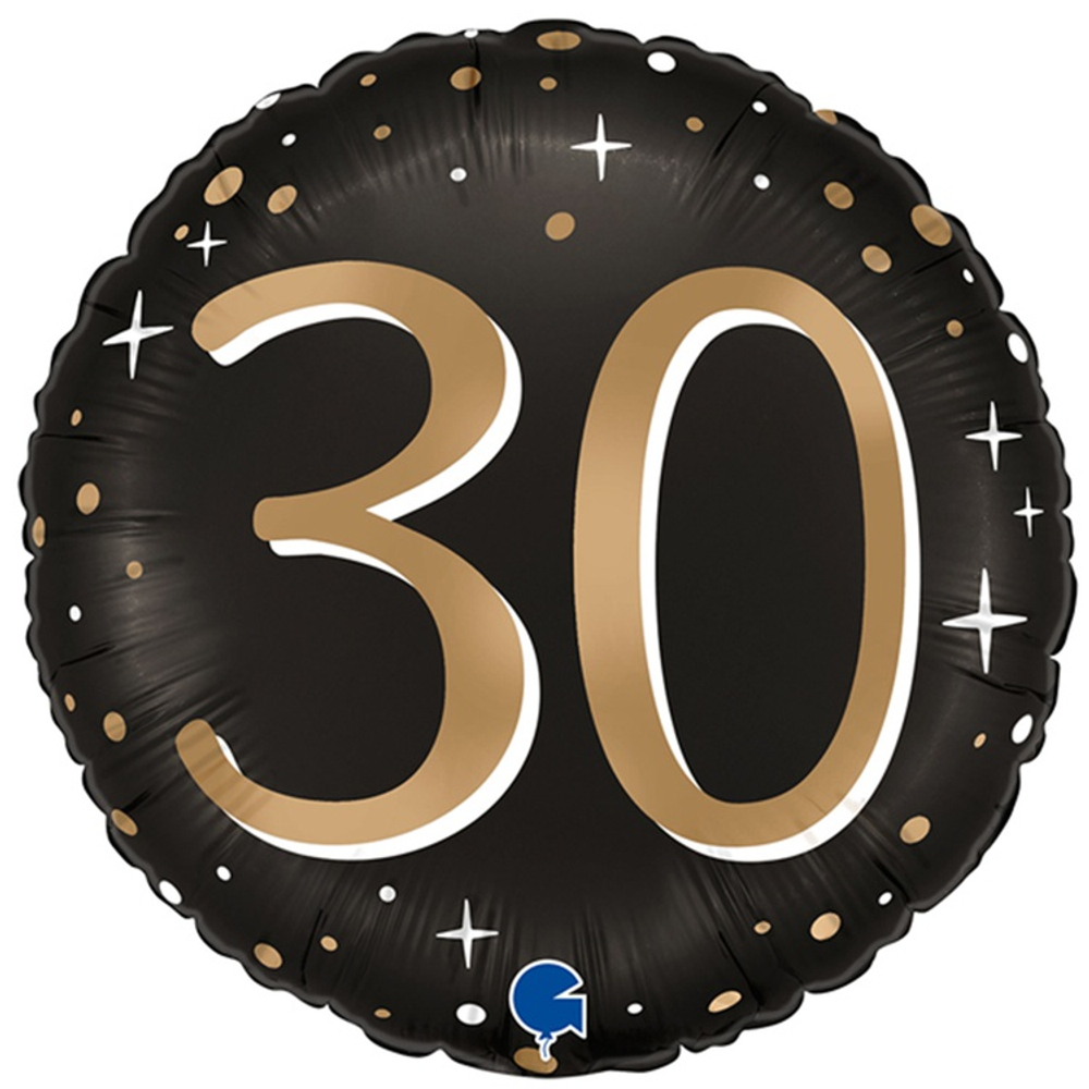 Шар Фольгированный 30 Черный фон (Черный)