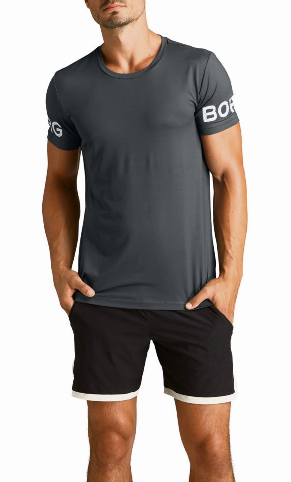 Футболка мужская теннисная Björn Borg Tee M - grey shade