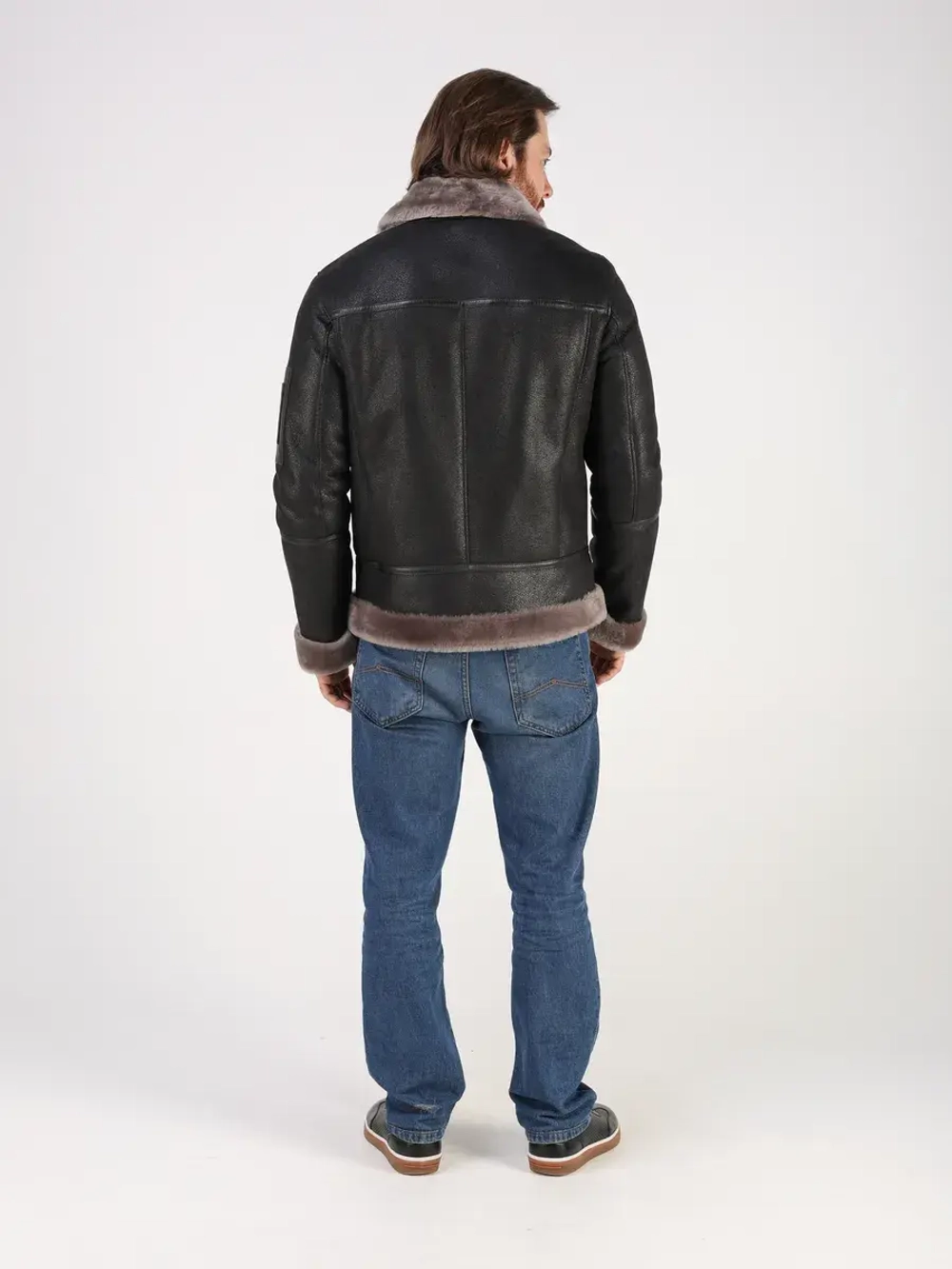 Дубленка зимняя куртка натуральная авиатор пилот