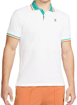 Мужское теннисное поло Nike Polo Dri-Fit Heritage Slim2 M - white/washed teal