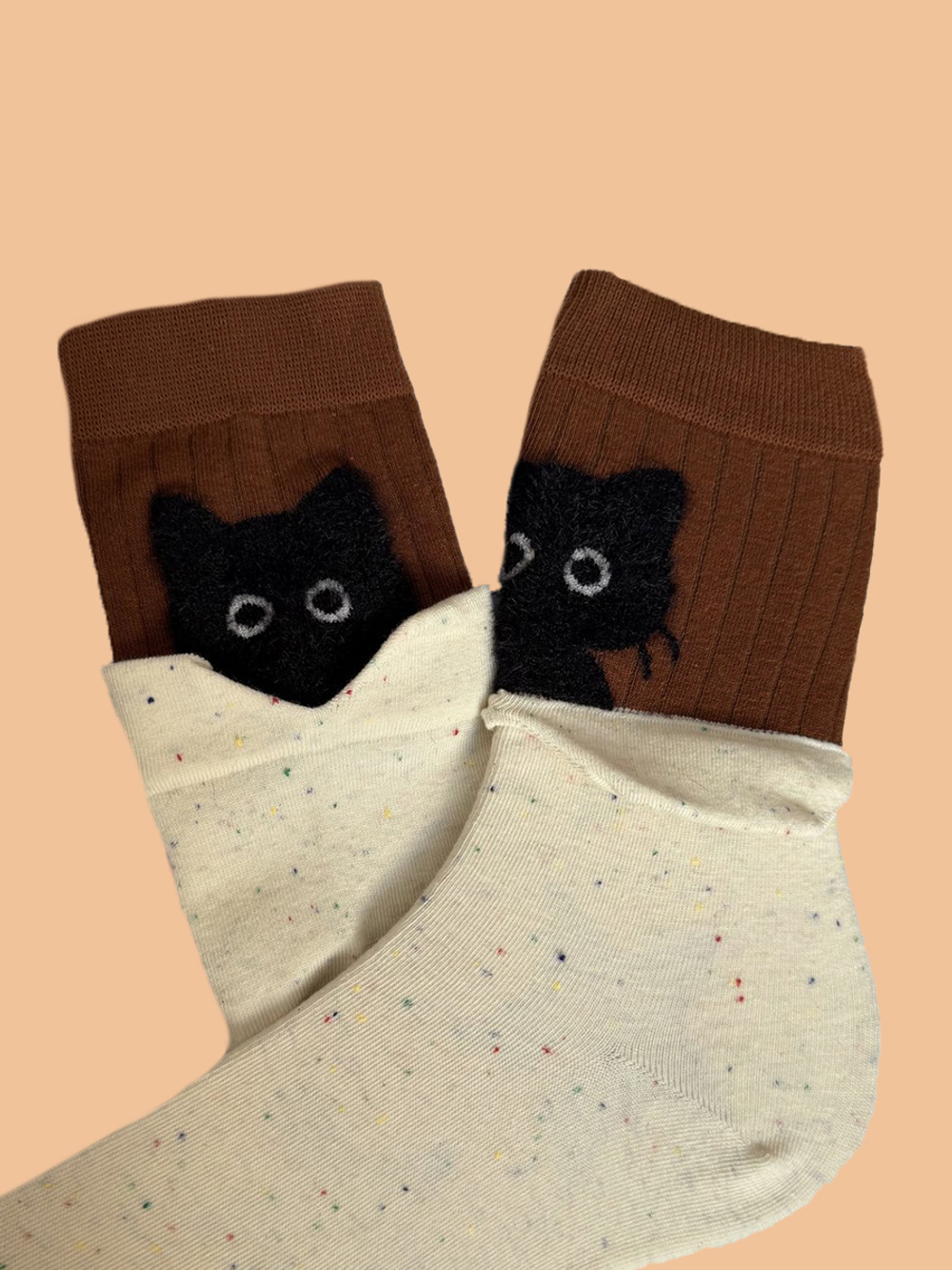 Носки р.35-40 "Cats" Коричневые