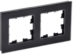 BRITE Рамка 2 -местная РУ-2-2-БрЧ стекло черный IEK