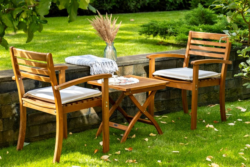 Стул из акации Joygarden КАРО, белый, коричневый