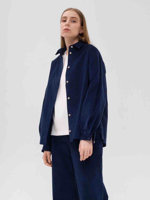 Рубашка Микровельвет Женская Синяя - фото 4