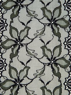 0455 Кружево эластичное 17 см, Италия, жасмин, хаки