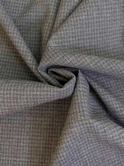 Костюмная шерсть принт клетка, серый темн