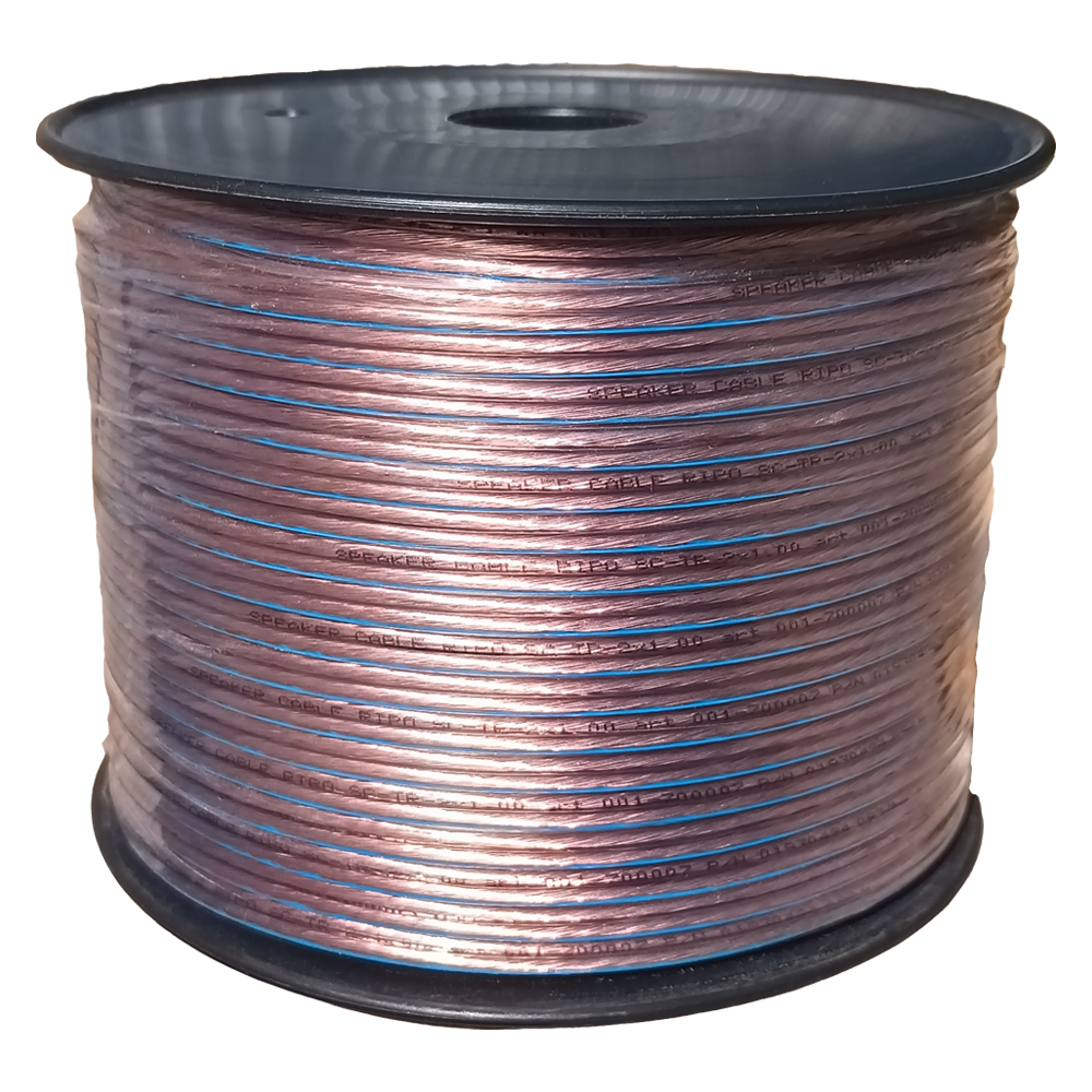 Кабель акустический RIPO SC-TR-2x1.5 CCA прозрачный с синей полосой, 2х1.5 мм2 (упк. 30м)