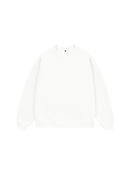 Свитшот оверсайз, без начеса (белый)