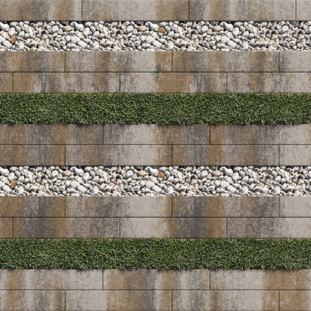 Тротуарная плитка ГАЗОННАЯ РЕШЕТКА - Листопад гладкий Песчаник