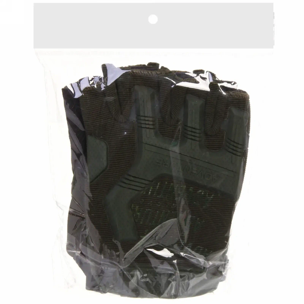 Перчатки туристические зеленые без пальцев KF75