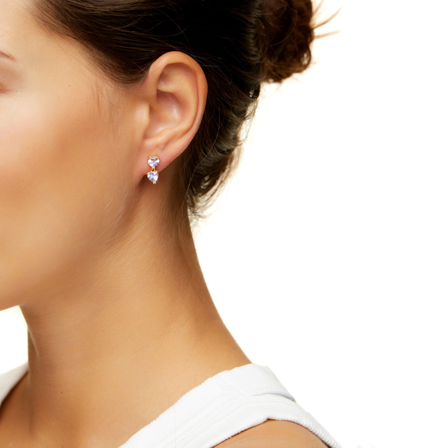 Серьга Double Whisper Heart Stud Earring – Clean