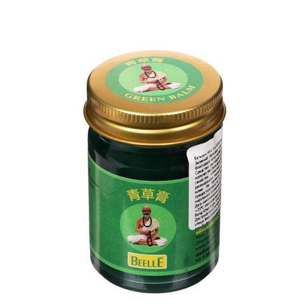 Mho Shee Woke Зеленый тайский массажный бальзам на травах с болеутоляющим эффектом, 50гр