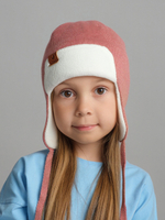 Шапка весенняя/осенняя вязаная (Сухая роза) ТОКИ*