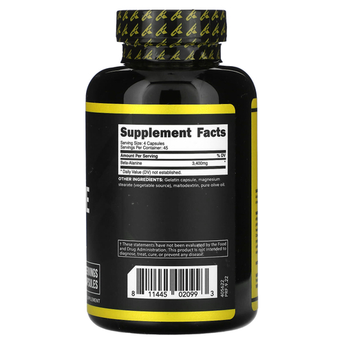 Primaforce, Бета-аланин, 180 капсул (850 мг на капсулу)