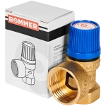 Клапан предохранительный ROMMER - 3/4", сброс 1" (ВР/ВР, Tmax 110°C, 10 бар)
