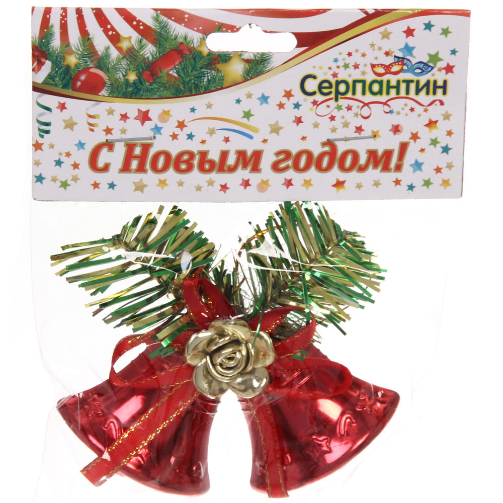 Украшение новогоднее «Колокольчики» 9*9 см, Красный