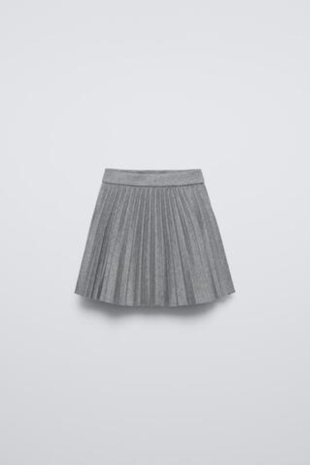 ZARA ЮБКА В СКЛАДКУ, СЕРЫЙ