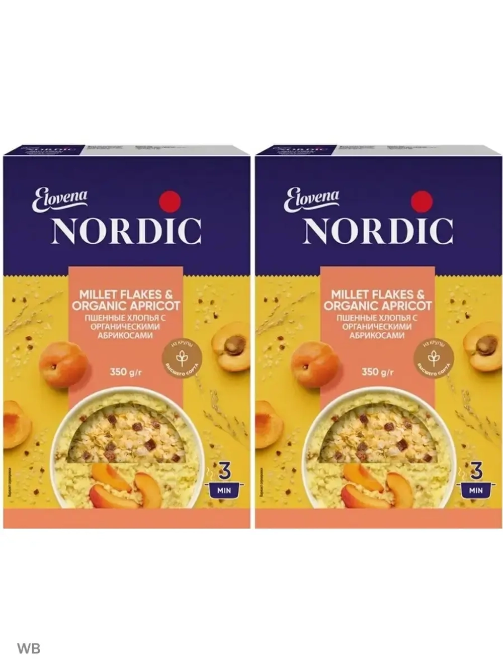Пшённые хлопья с органическими абрикосами 350г х 2 шт