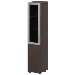 Стеллаж комбинированный узкий с стеклянным фасадом в алюминиевой раме левый К-932,К-936,К-939,КФ-936,КФ-939 360x420x2000 Приоритет