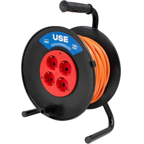 Удлинитель USE ПВС 3500 Вт 30м на катушке с заземлением   USE303-033