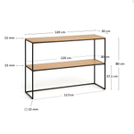 Yoana Консоль из дубового шпона и черного металла 120 x 80 cm