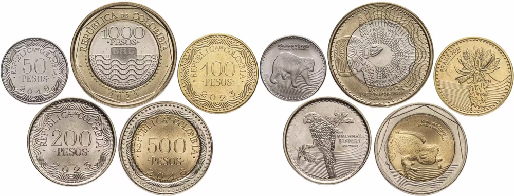 Колумбия 2012-2026 Набор 5 монет UNC