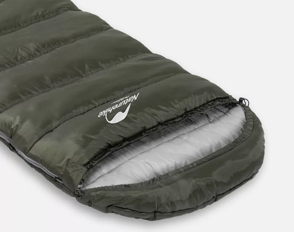 Мешок спальный Naturehike U350, (190х30)х75 см, (левый) (ТК: +1C), темно-зеленый