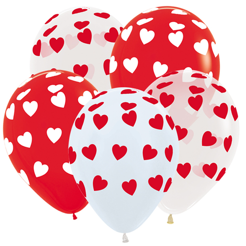 Шар 12" Ассорти Сердца классические, Пастель deco 10 шт