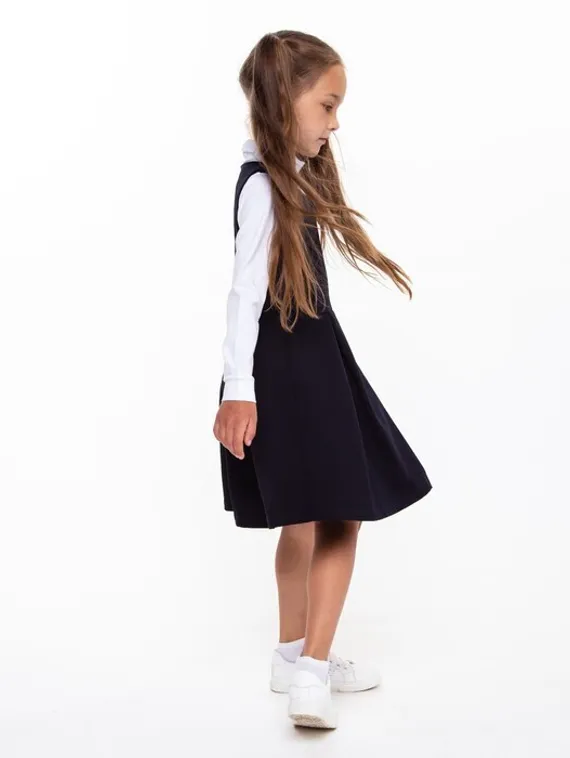 Сарафан для девочки, цвет синий, рост 122 см