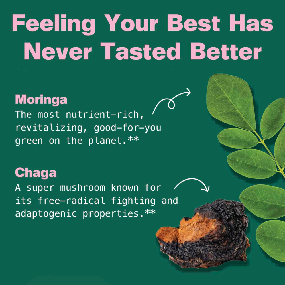 Kuli Kuli, жевательные таблетки с суперфудами, моринга и чага, вкус ягодного ассорти, 60 жевательных таблеток на растительной основе