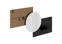 Вешалка Stripe M горизонтальная с зеркалом D 60 см (натуральный дуб, черный)